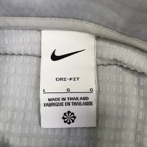 Nike Dri-FIT Mens Light Gray 1/2-Zip Pullover Mock Neck Comfy Sweatshirt Size L - Picture 7 of 11